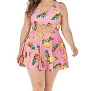 NWT One Piece Pin up Pineapple Plus Size Swimsuit